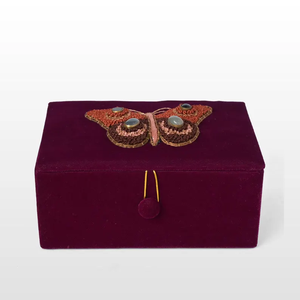 Caja de Joyería de Terciopelo Marrón Hecha a Mano, Bordada con Zardozi, para Regalo con Piedras Preciosas, Decoración Moderna para el Hogar, Tamaño y Logotipo Personalizables, Arte y Artesanía - Product Image 3