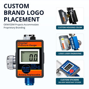 LEMATEC <b>1</b>/4" Aluminum Digital Air Pressure Regulator LCD Gauge 0-160 PSI <b>Spray</b> Gun Tools Machine Adjustable Valve Auto-Off - Product Image 3