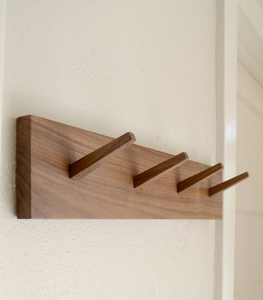 Perchero de pared de madera de primera calidad con 3 ganchos, el mejor diseño para colgar llaves y paraguas, organizador de pared interior. - Product Image 4