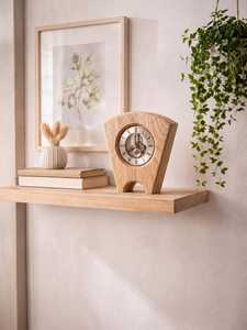 Rustic Wooden Desk <b>Clock</b> with Natural Wood Finish - Product Image 4