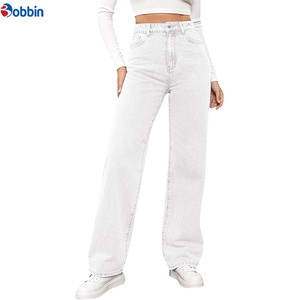 Jeans pour femmes grandes tailles, pantalon baggy personnalisé pour femmes, jeans boyfriend tendance taille haute, jeans baggy vintage taille haute à jambe large - Product Image 4