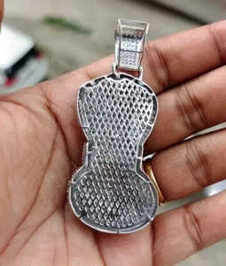 Colgante de Moissanita Auténtica con Diseño Doughboy, Estilo HipHop de Dibujos Animados, de Plata de Ley 925, para Hombre, con Efecto Iced Doughboy Money - Product Image 2