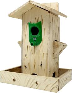 Comedero para Pájaros de Madera Colgante para Jardín, Patio, Balcón, para Pájaros Pequeños, Medianos y Grandes, Ecológico - Product Image 1