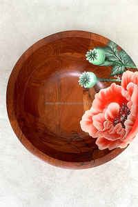 Cuenco de madera para utensilios de cocina, cuenco para servir ensaladas, fabricante al por mayor, nuevo diseño, cuenco para servir ensaladas de madera acabado a mano - Product Image 2