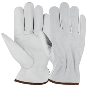 Comfortable Reflective Safety Goat Grain Leather Driving <b>Gloves</b> Polyester Anti-Slip Safety Cuff Abrasion Resistant Hand Arm - Product Image 1