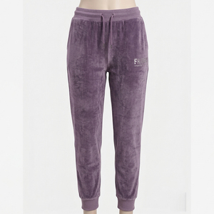 Ensemble de survêtement pour femme en velours brodé avec logo personnalisé, veste en coton à capuche, pantalon ajusté avec grandes poches, sweat d'hiver - Product Image 3