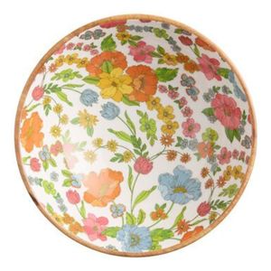 Handcrafted Mango Wood Serving Bowl with <b>Tomato</b> Print Enamel Inlay Decorative Round Salad Bowl for Kitchen Dining Table Decor - Product Image 2