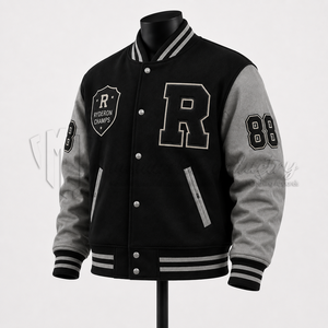 แจ็คเก็ต Letterman Varsity คุณภาพสูง ตัวเสื้อทำจากผ้าขนสัตว์ คอจีน ระบายอากาศได้ดี เป็นมิตรกับสิ่งแวดล้อม ดีไซน์ติดกระดุมด้านหน้า กันน้ำ เหมาะสำหรับใส่ในฤดูหนาว - Product Image 3