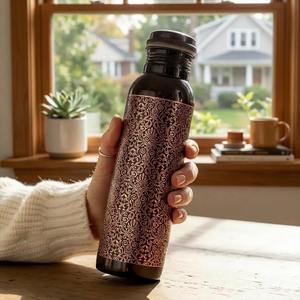 Botella de Cobre para Cerveza con Diseño Clásico Grabado en Relieve, Acabado Brillante, a Prueba de Fugas, Apta para Alimentos, Gran Capacidad - Product Image 6