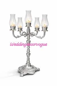 Wedding Candle Holder <b>Stand</b> Metal Floor Lamp Diya <b>Stand</b> Decorative Brass Finish Event Decor Temple Style Centerpiece Set - Product Image 2