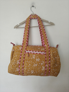 Bolsa de Viaje Ligera de Algodón con Diseño de Rayas, Asas a Rayas, Gran Capacidad de 20-35L, Cierre de Cremallera, Unisex - Product Image 1