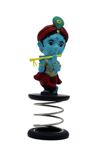 Idole décorative Krishna en PVC et ABS recyclables, écologiques, de couleur bleue, pour tableau de bord de voiture, maison ou temple, modèle Bhakti Bansi-dhar Flute - Product Image 2