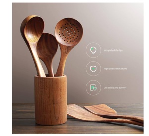 Utensilios para Ensaladas Hechos a Mano, Ecológicos, Aptos para Lavavajillas, para Cocina Casera, Hechos en India - Product Image 2