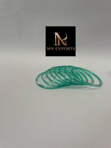 BEST Green Glass Bangle Set Women's Trendy Fashion CHUDIYAN Silver Plated <b>Crystal</b> & Rhinestone Ball Shape Wedding - Product Image 6