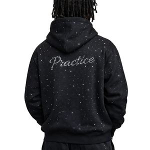 Sudadera con Capucha para Hombre, Estilo Urbano, con Pedrería, de Algodón Grueso y Felpa, Talla Grande, con Logotipo Personalizado, Proveedor OEM - Product Image 4