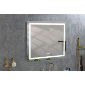 Specchio LED Intelligente da Bagno 36x36 Pollici, Montaggio a Parete con Illuminazione Frontale e Posteriore, Antiappannamento, Funzioni Smart con Memoria - Product Image 1