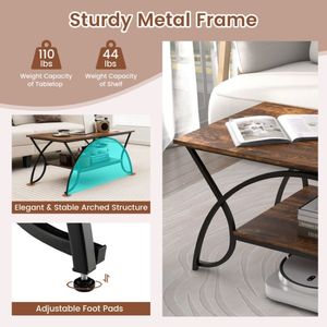 Tavolino da salotto rettangolare con elegante struttura in metallo - Product Image 4