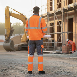 Vêtements de sécurité, combinaisons de chantier sur mesure, haute qualité, haute visibilité, réfléchissantes, LED clignotantes, imperméables, 100% polyester - Product Image 6