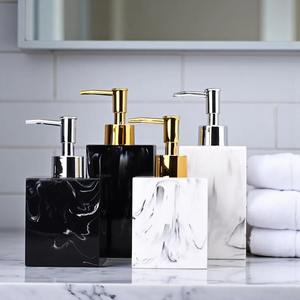 Pompe à lotion élégante en marbre noir et blanc, idéale pour les distributeurs de salle de bain des chambres d'hôtel et les supports de savon pour lavabo de restaurant - Product Image 5