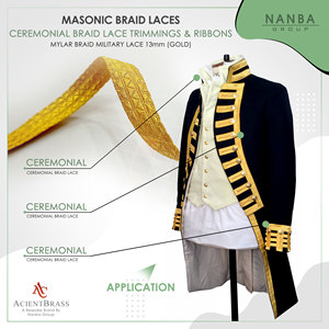 OEM Custom Gold Mylar Wire <b>Braids</b> French Lace with Handmade for Shoes Bags Uniforms Eco-Friendly Washable - Product Image 6
