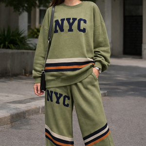 Survêtement unisexe personnalisé en polaire tissée respirante avec sweat à capuche et t-shirt style streetwear – Collection Hiver 2027 - Product Image 4