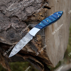 Cuchillo de Bolsillo Plegable EDC de Acero de Damasco 2026, Diseño Nuevo y Popular, Hecho a Mano, Mango de Hueso de Camello, Servicio OEM, Profesional para Senderismo - Product Image 3