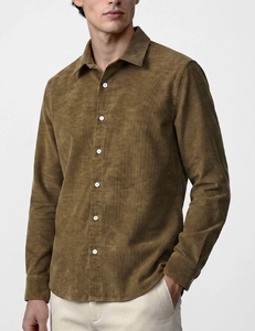Custom <b>Mens</b> Vintage Solid Slim Fit Long Sleeve Business Dress Shirt Office Formal Casual <b>Work</b> Wear Tops Factory Direct OEM ODM - Product Image 5