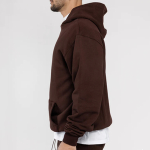 Sweat-shirt à capuche pour homme en coton, coupe oversize, décontracté, pour l'automne, tricoté, uni, avec poche, BRG, sweats à capuche et sweat-shirts pour homme - Product Image 3