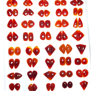 Piedra Preciosa de Ónix Rojo Natural, Corte Rosa, Facetada por un Lado, Piedras Sueltas, Certificadas por Terceros, 150 Quilates, para la Elaboración de Joyas - Product Image 1