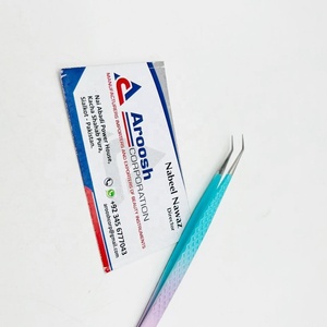 Venta al por mayor de alta calidad 45 grados Ombre recubierto SS pinzas sólido diamante agarre Acero inoxidable extensiones de pestañas puntiagudas - Product Image 6