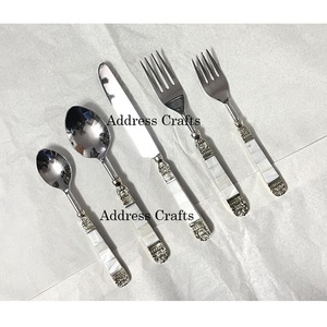 Couverts de qualité supérieure en nacre, ensemble de couverts en acier inoxydable 304, cuillère, fourchette, couteau, vaisselle élégante - Product Image 3