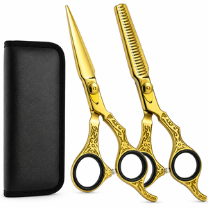 NYBL-55 5.5inch Straight <b>Left</b>-<b>handed</b> <b>Scissors</b> JAPAN 440C Sharp 58-59HRC Hardness Stainless Steel Handle Barber Shears Hair 28 - Product Image 1