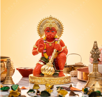 Statue religieuse hindoue de Hanuman, plaquée or, faite à la main, minimaliste, pour mariage, Diwali, décoration de maison, bureau et temple, cadeau spirituel