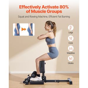 Multi-Function Deep Sissy Squat Machine Easy Setup Foldable Core Waistline <b>Trainer</b> for Leg Muscle <b>Thigh</b> <b>Exerciser</b> - Product Image 2