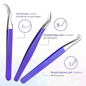 Pinzas para Pestañas de Acero Inoxidable Clásicas de Alta Calidad, Probadas a Mano, Herramienta de Belleza para Extensiones de Pestañas - Product Image 3