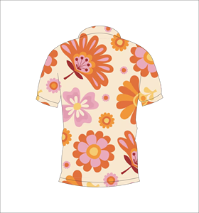 Polo pour homme Ferocious à imprimé floral, manches courtes, décontracté, respirant, en polyester tissé, coupe classique, logo sur le devant - Product Image 2
