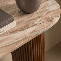 Table console Vandana Terra Ultra 110x45 cm en marbre et bois de manguier