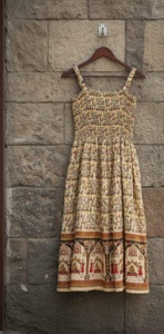 100 % Cotton <b>Boho</b> Smocked Midi <b>Dress</b> | Ethnic Tribal Print Sundress | Hippie <b>Summer</b> <b>Dress</b> | Festival Bohemian <b>Dress</b> for Women - Product Image 3