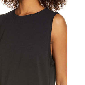 Women's <b>Black</b> Knitted Sleeveless <b>Tank</b> <b>Top</b> O-Neck Casual Breathable Solid Color <b>Top</b> - Product Image 3