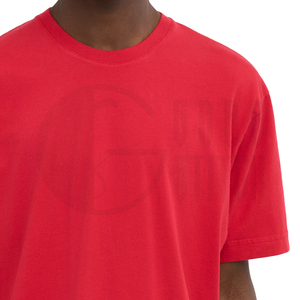 Camiseta de Manga Corta para Hombre, Cuello Redondo, Color Rojo, Corte Regular, Algodón Jersey, Diseño Liso Informal - Product Image 2
