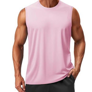 Camisetas sin mangas para hombre al por mayor, camisetas sin mangas personalizadas de bajo precio, de secado rápido, informales, holgadas, de color liso. - Product Image 1