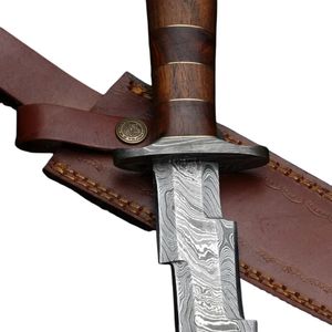 Espada de Acero de Damasco Forjada a Mano, Hoja Fija, DIY OEM, Funcional, Lista para la Batalla, Espada Medieval de Caballero, Espada Ancha, Espada Ninja - Product Image 5