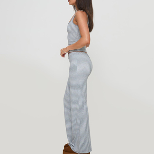 Conjunto Deportivo para Mujer, Top Deportivo Sólido, Pantalones Acampanados para Entrenamiento, Ropa Deportiva, 2 Piezas, Sin Mangas, Secado Rápido - Product Image 4
