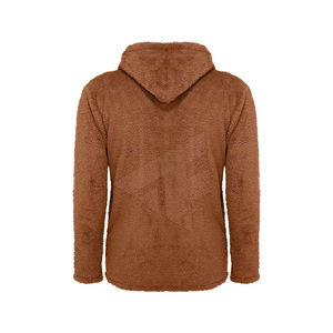 Veste à capuche en molleton Sherpa de coton confortable style urbain, en molleton Sherpa durable avec capuche confortable, personnalisable (OEM) - Product Image 4