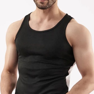 เสื้อแขนกุดคอกลมสำหรับผู้ชายสไตล์ลำลองระบายอากาศได้ดีชุดออกกำลังกายสีพื้นขนาดพลัสไซส์ - Product Image 6