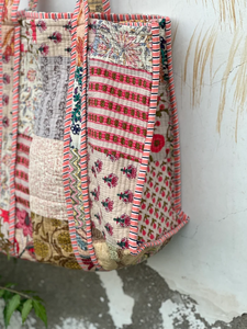 Sac fourre-tout matelassé léger style bohème couleur unie grande capacité en coton pour femme toutes saisons - Product Image 2