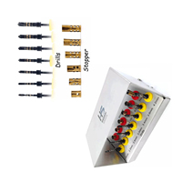 Kit de forets manuels pour abord latéral et rehaussement de sinus (06 pièces) – Fraises diamantées dorées pour implants dentaires, forme osseuse pour rehaussement de sinus