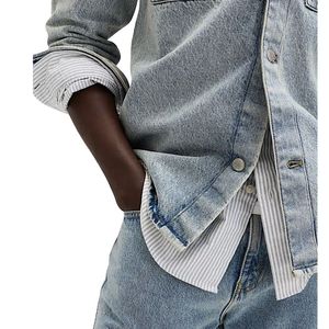 Veste en jean de style utilitaire pour homme, légère, décontractée et tendance - Product Image 4