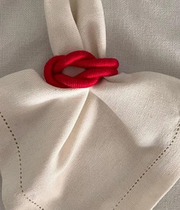 Anneau de serviette en coton rouge double - Product Image 2