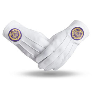 Guantes de Ceremonia Profesionales de Algodón Blanco para Rituales de Logia, Uso en Reuniones Fraternales, Uniformes, Servicio OEM - Product Image 2